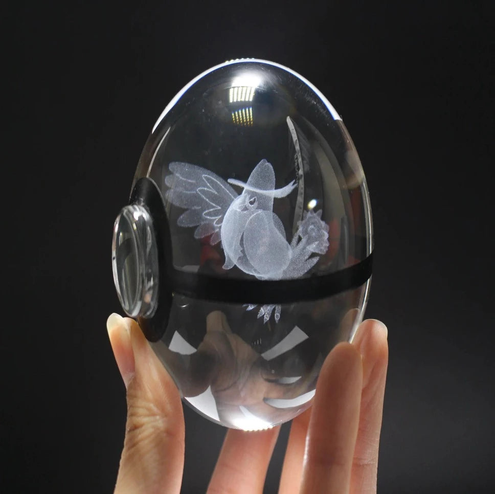 Honchkrow Large Crystal Pokeball 3D Laser Engraving