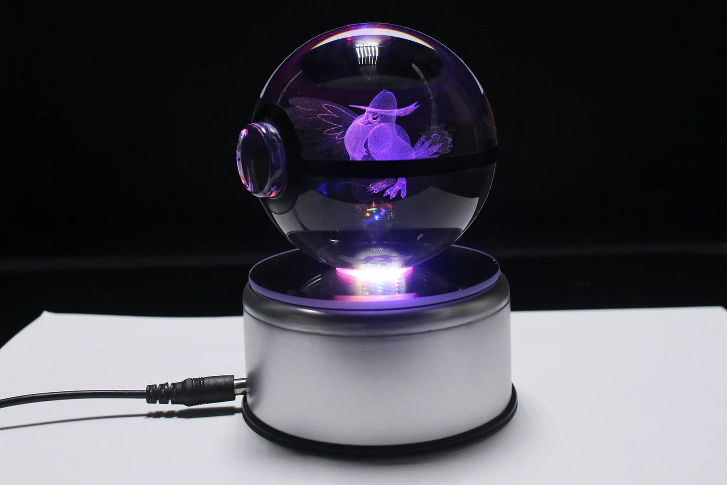 Honchkrow Large Crystal Pokeball 3D Laser Engraving