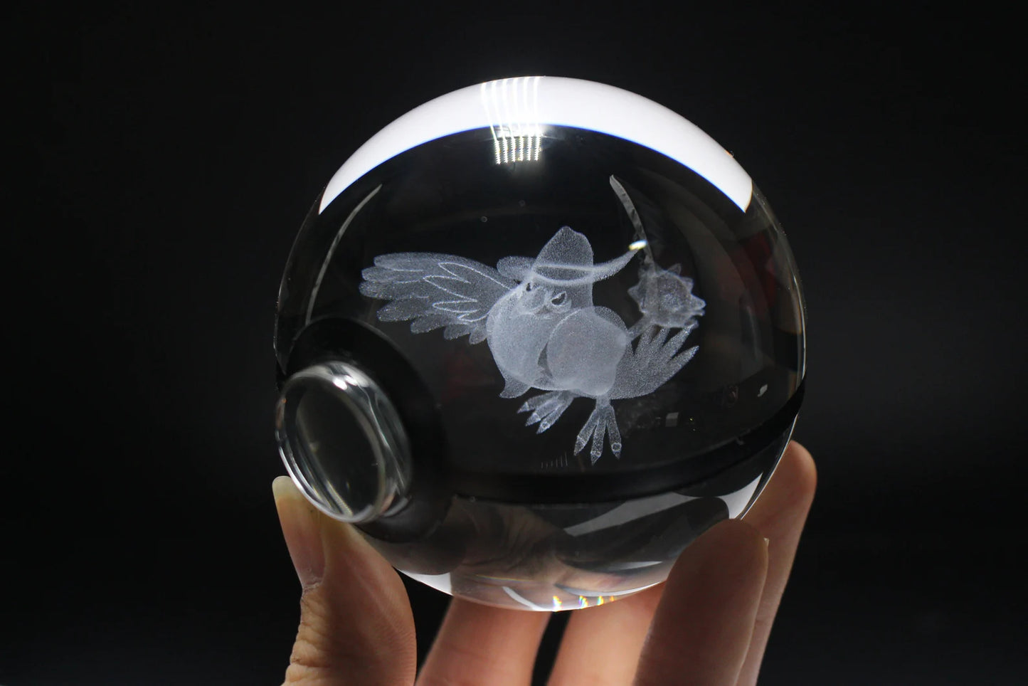 Honchkrow Large Crystal Pokeball 3D Laser Engraving
