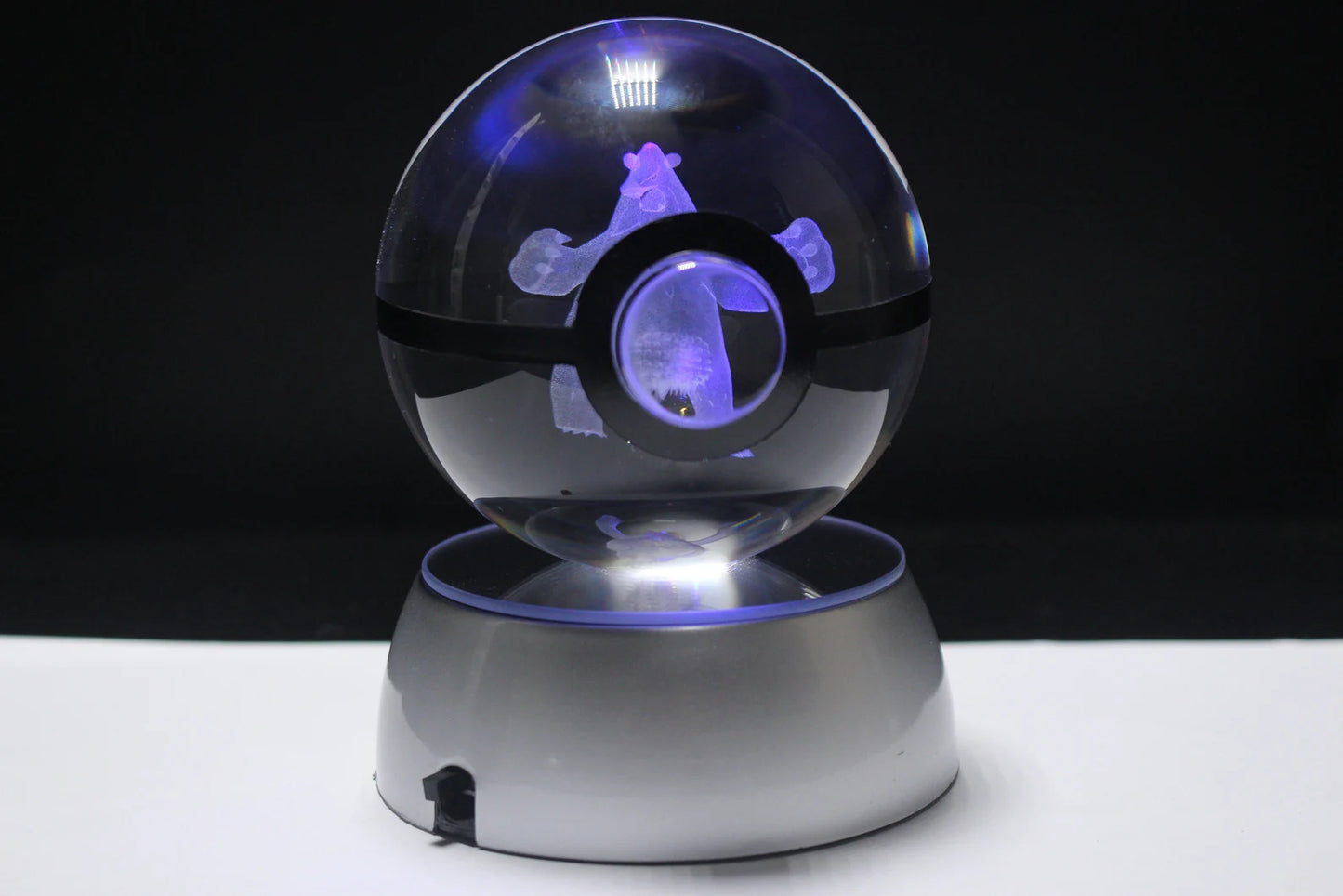 Beartic Large Crystal Pokeball 3D Laser Engraving