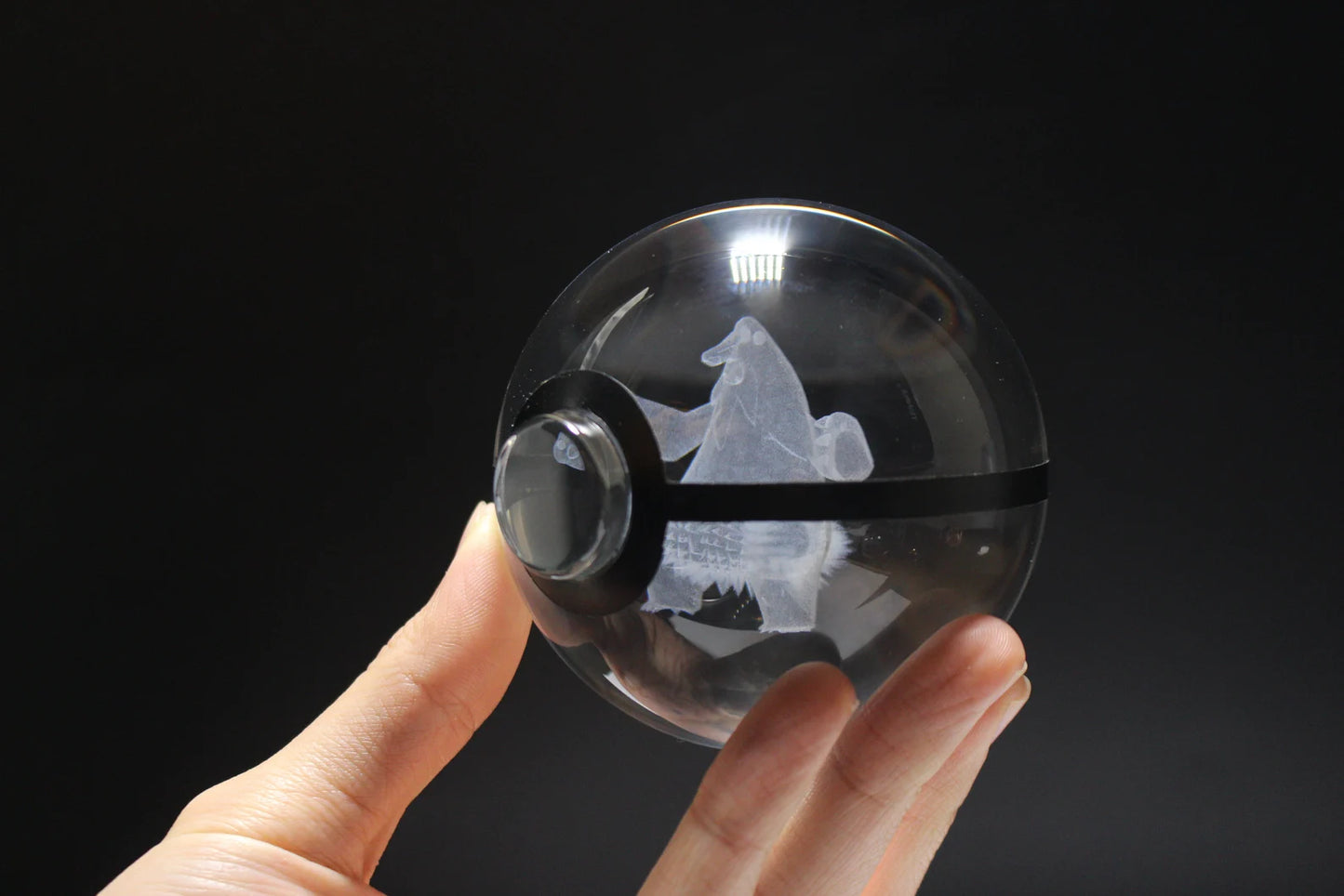 Beartic Large Crystal Pokeball 3D Laser Engraving