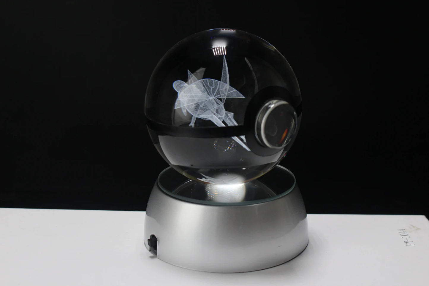 Vikavolt Large Crystal Pokeball 3D Laser Engraving