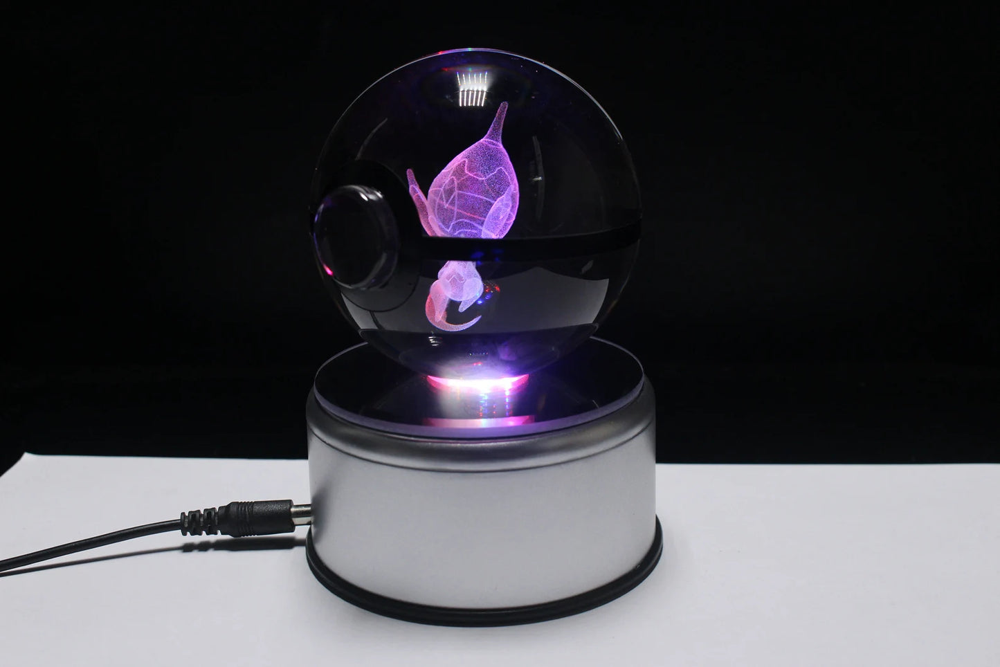 Poipole Large Crystal Pokeball 3D Laser Engraving