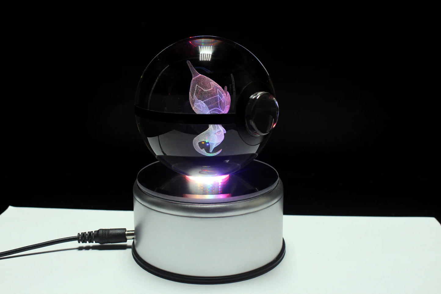 Poipole Large Crystal Pokeball 3D Laser Engraving
