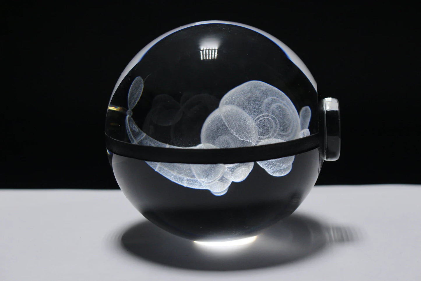Caterpie Large Crystal Pokeball 3D Laser Engraving