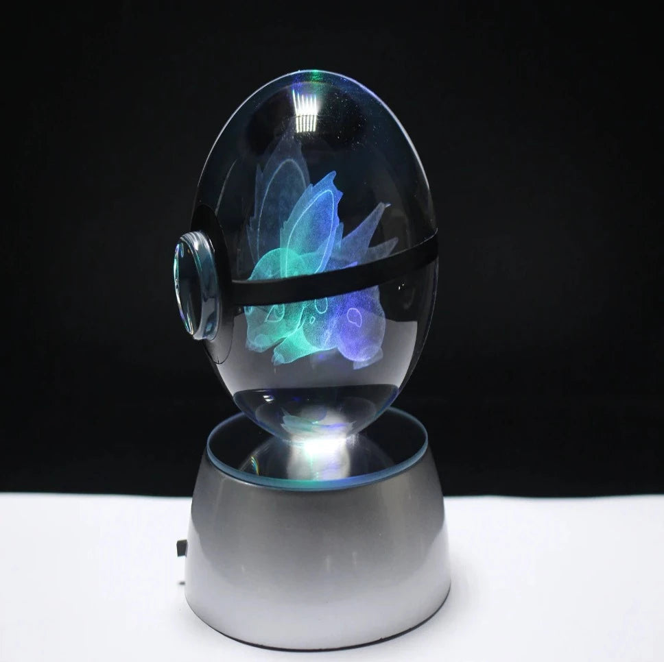 Large Ribbon Pokeball Nidoran Male ♂ Large Crystal Pokeball 3D Laser Engraving – Crystal ...