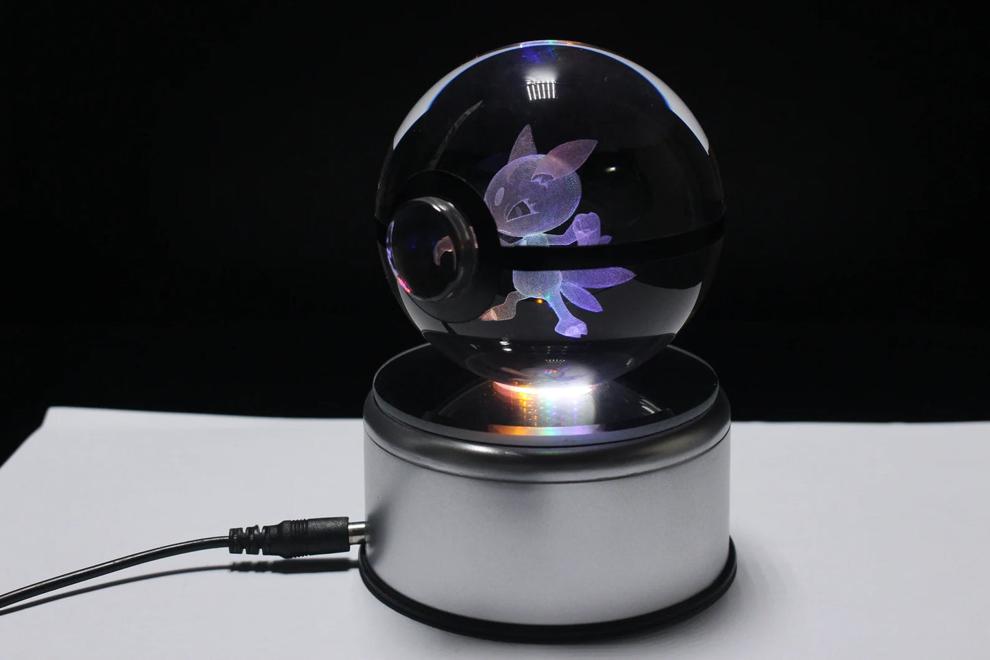 Sneasel Large Crystal Pokeball 3D Laser Engraving