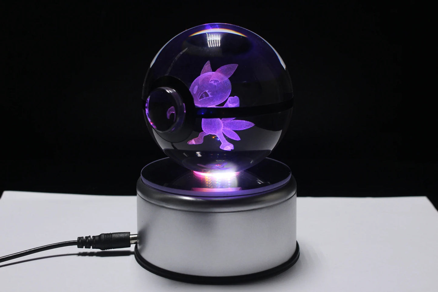 Sneasel Large Crystal Pokeball 3D Laser Engraving