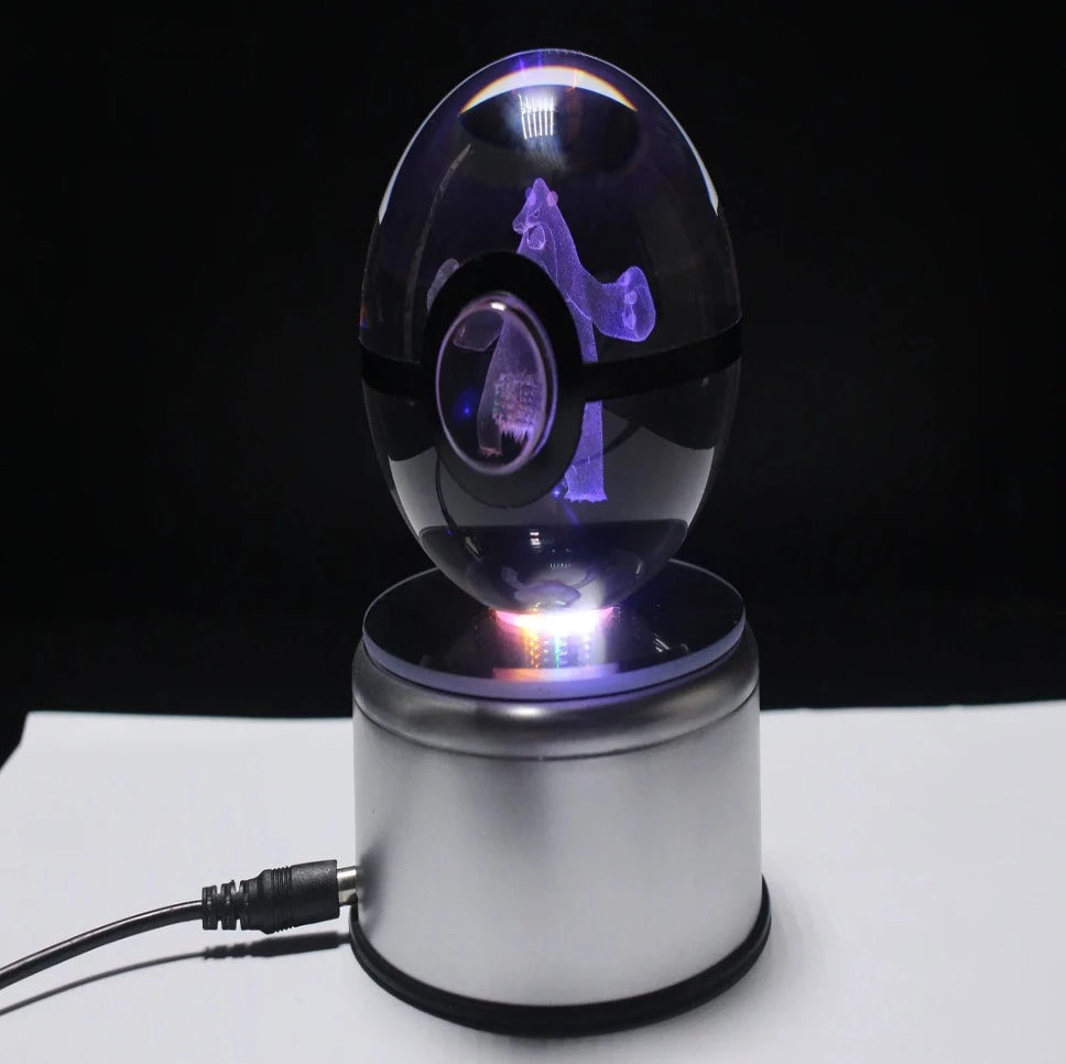 Beartic Large Crystal Pokeball 3D Laser Engraving
