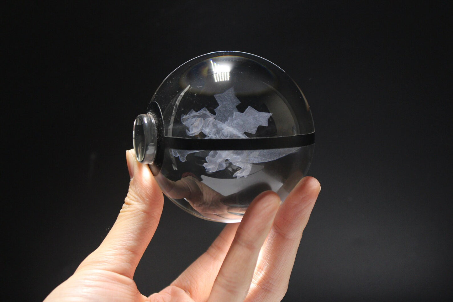 Druddigon Large Crystal Pokeball 3D Laser Engraving
