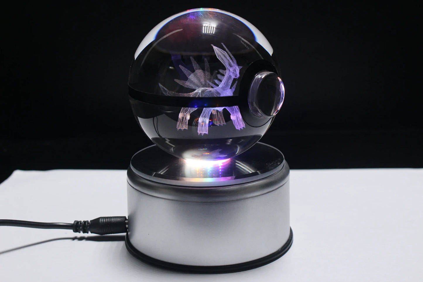 Dialga Large Crystal Pokeball 3D Laser Engraving
