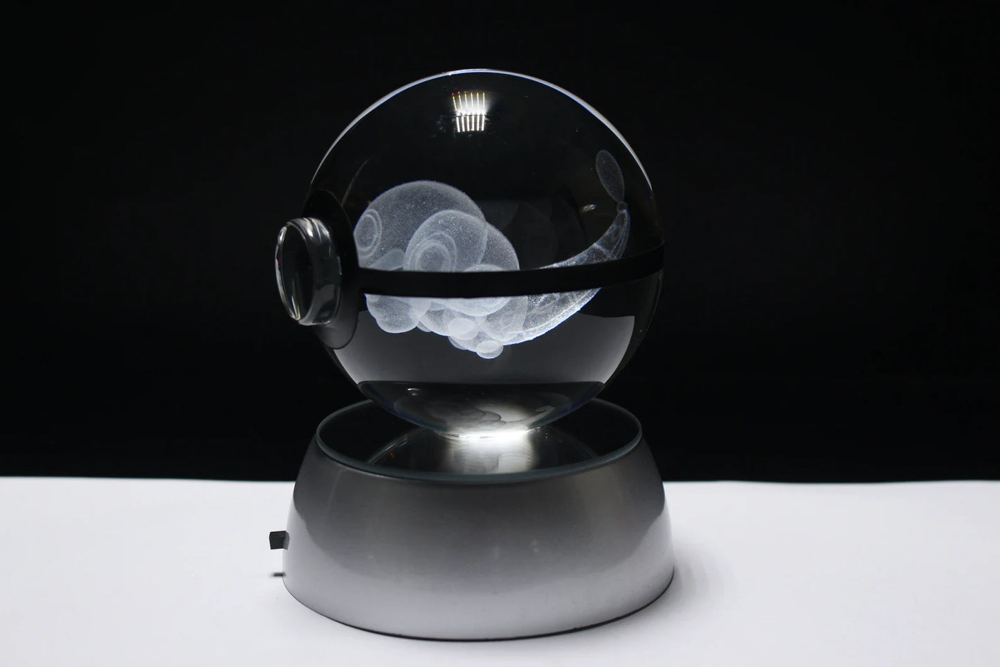 Caterpie Large Crystal Pokeball 3D Laser Engraving