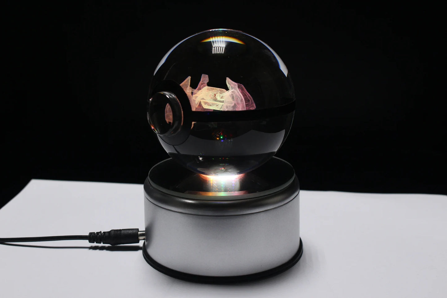 Metagross Large Crystal Pokeball 3D Laser Engraving