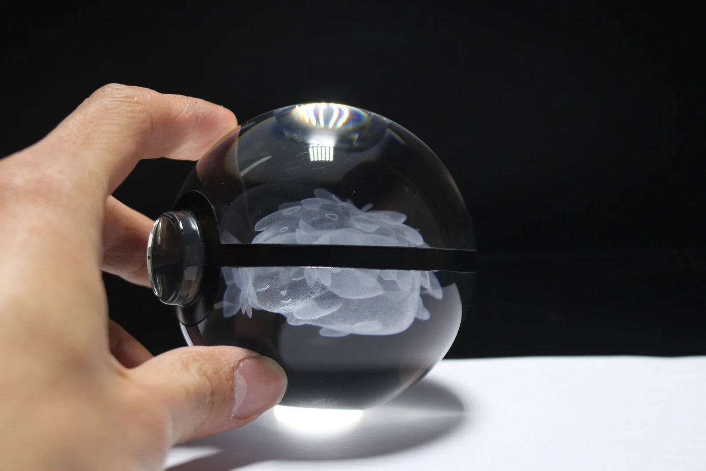 Shaymin Large Crystal Pokeball 3D Laser Engraving