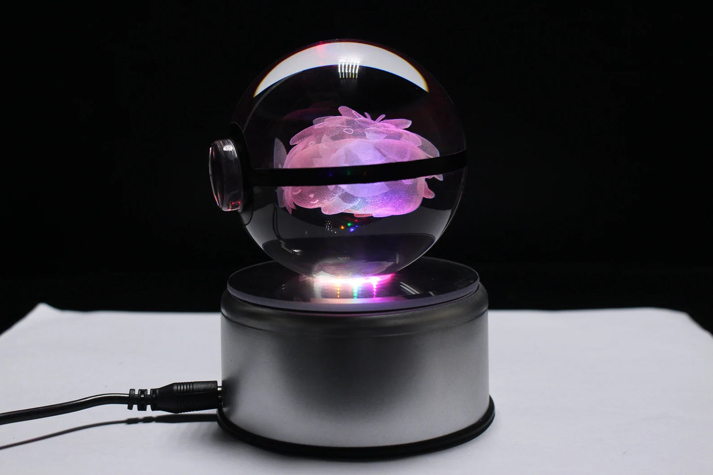 Shaymin Large Crystal Pokeball 3D Laser Engraving