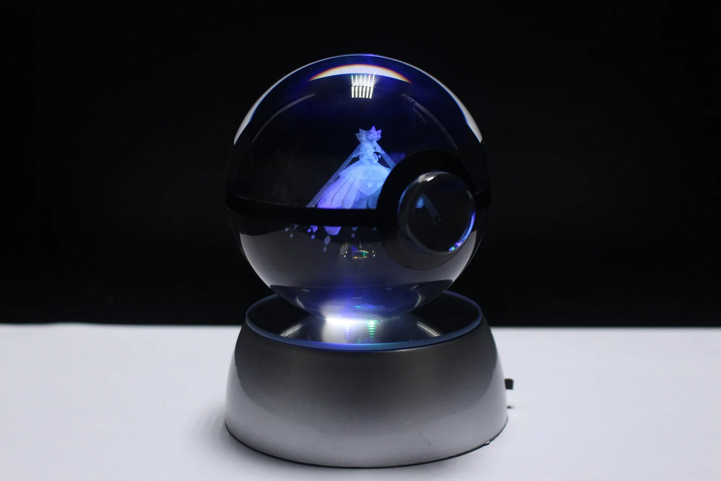 Mega Diancie Large Crystal Pokeball 3D Laser Engraving