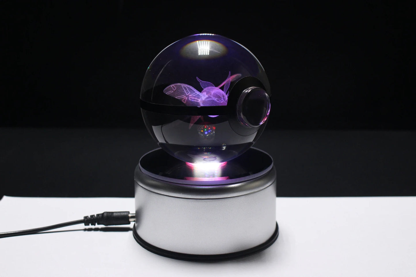 Frosmoth Large Crystal Pokeball 3D Laser Engraving