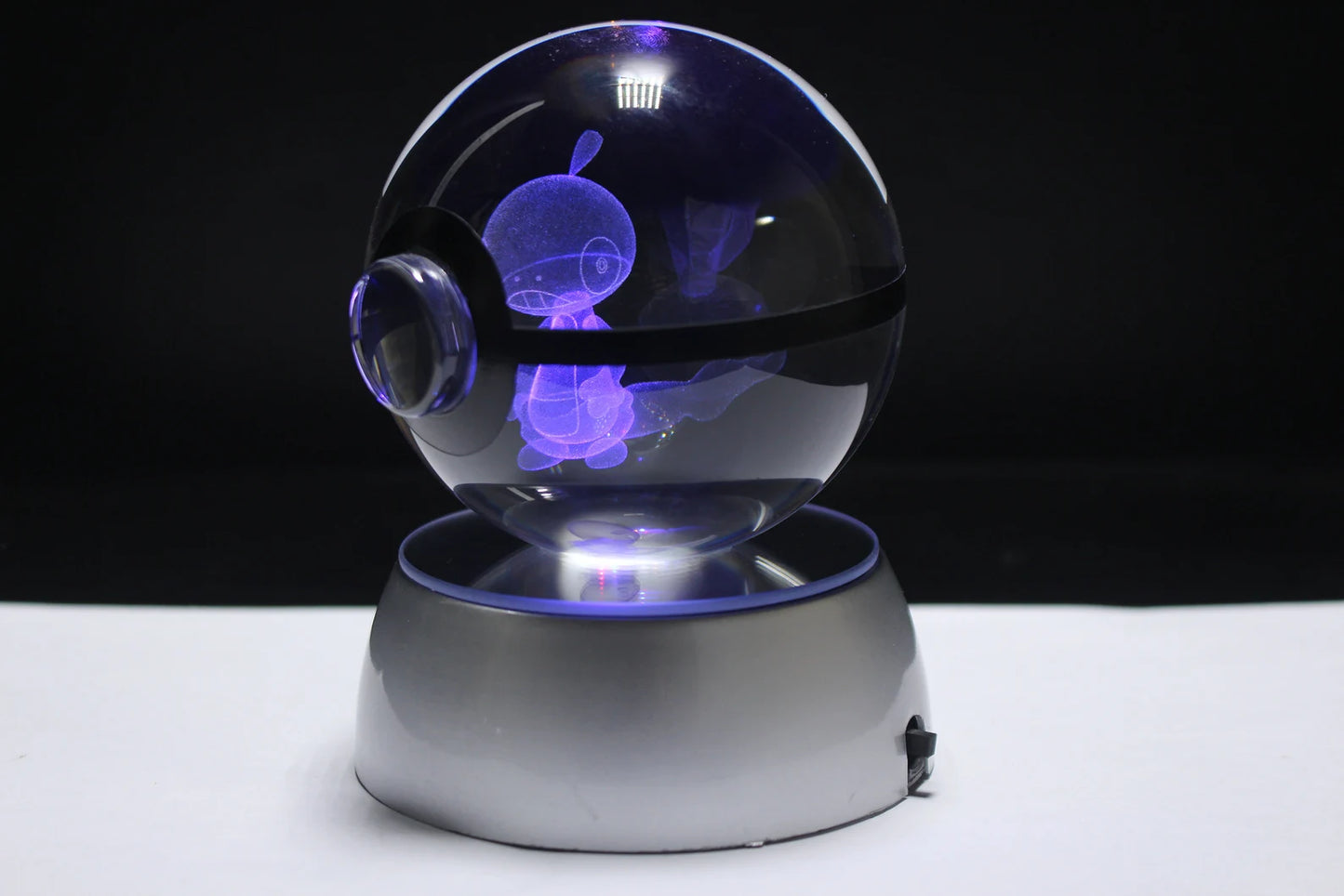 Scraggy Large Crystal Pokeball 3D Laser Engraving