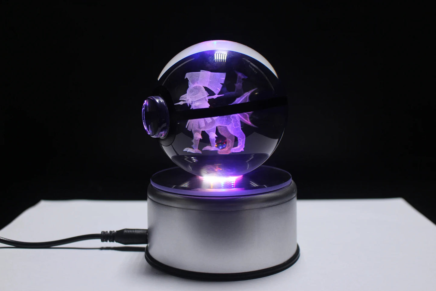 Type Null Large Crystal Pokeball 3D Laser Engraving