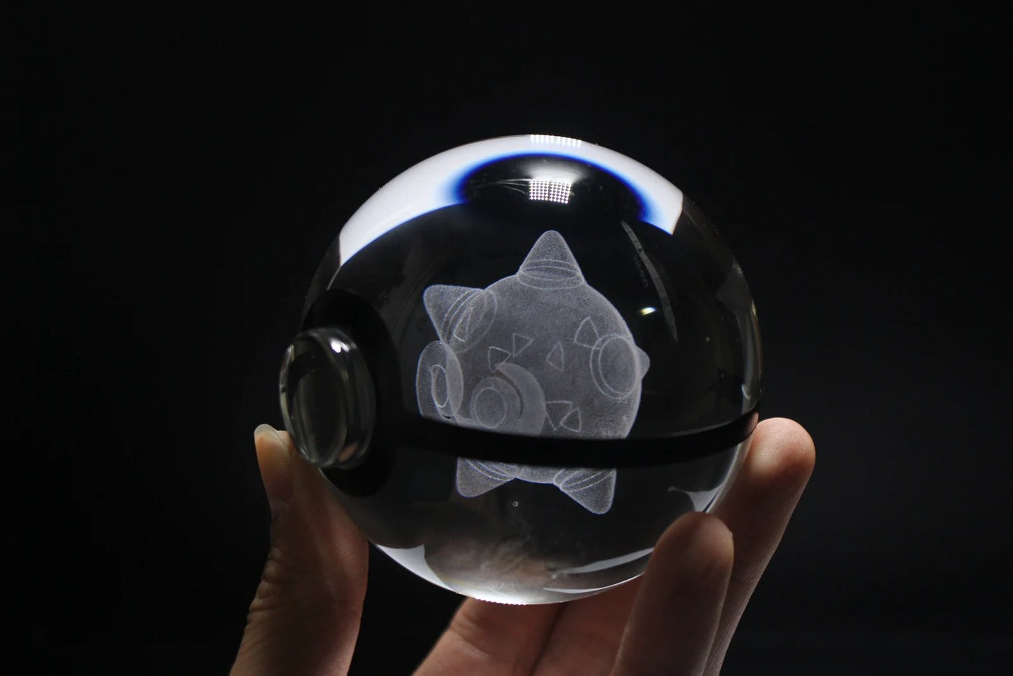 Minior Large Crystal Pokeball 3D Laser Engraving