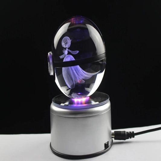 Mega Gardevoir Large Crystal Pokeball 3D Laser Engraving