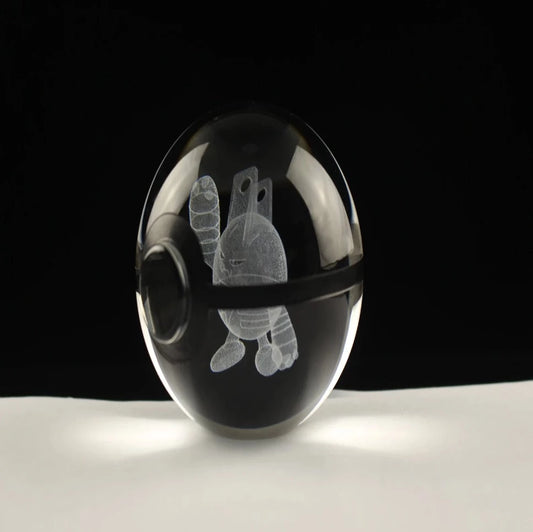 Elekid Large Crystal Pokeball 3D Laser Engraving
