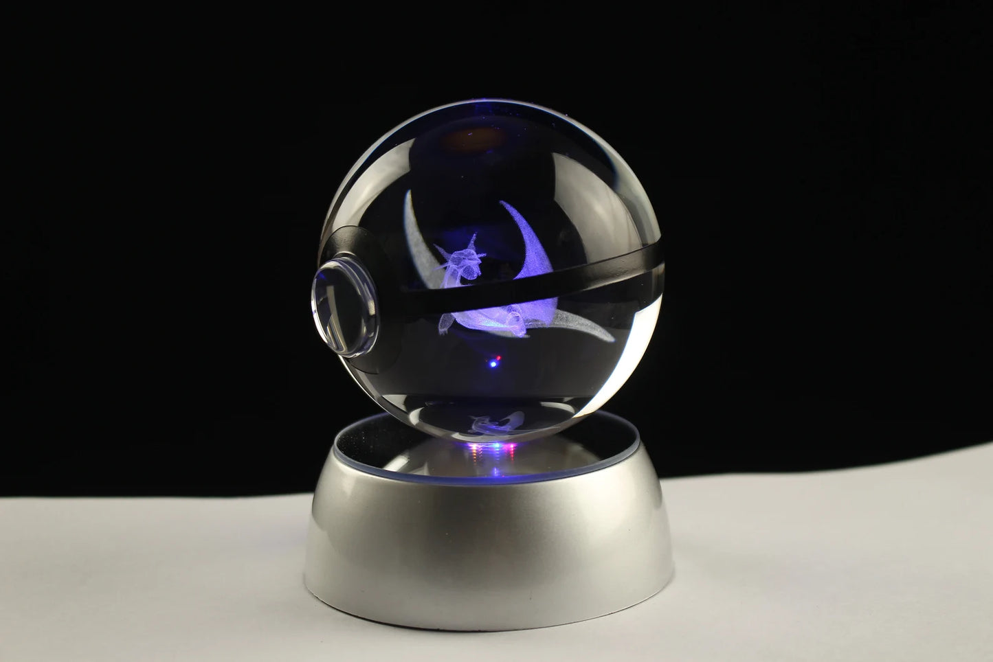 Mega Salamence Large Crystal Pokeball 3D Laser Engraving