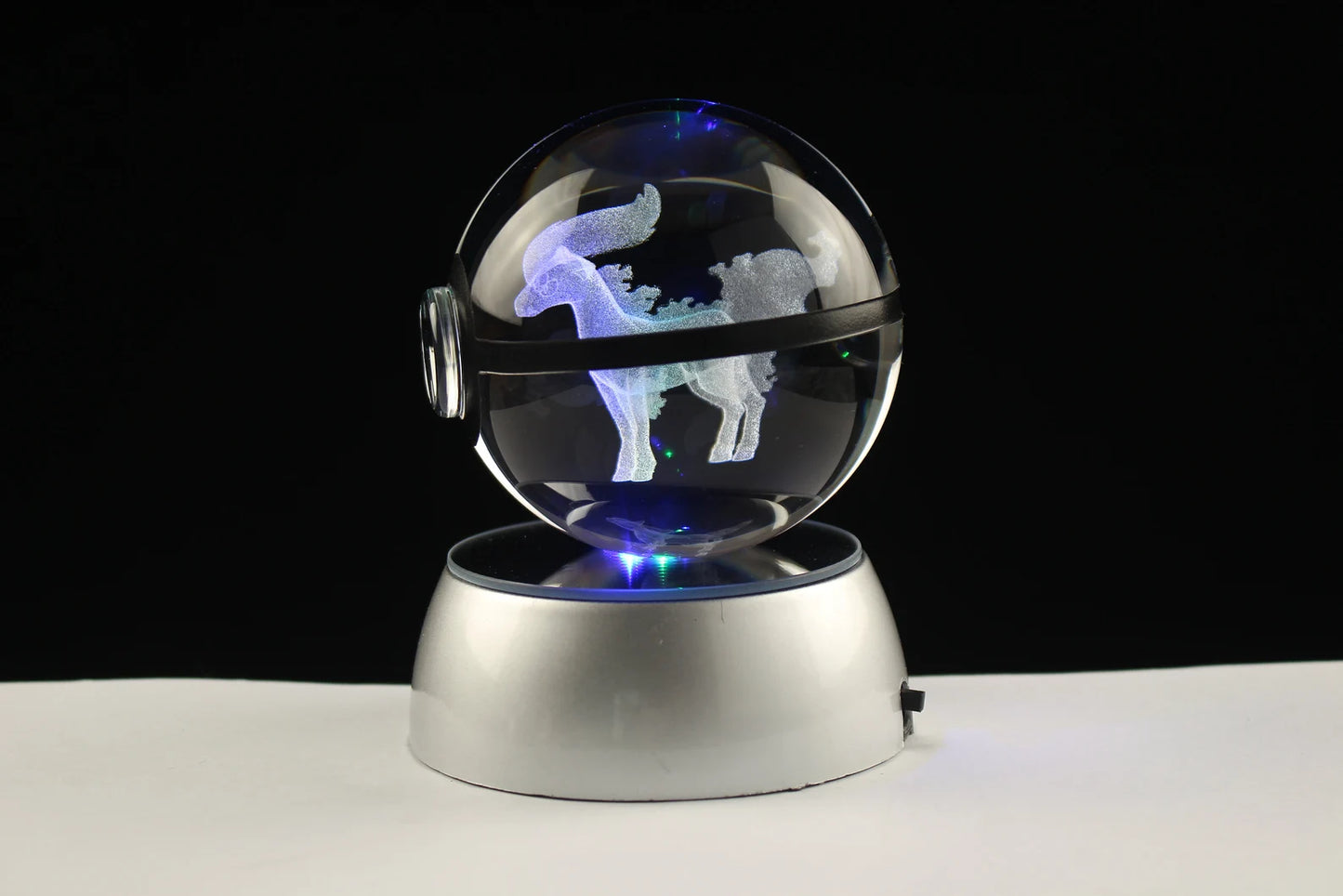 Ponyta Large Crystal Pokeball 3D Laser Engraving