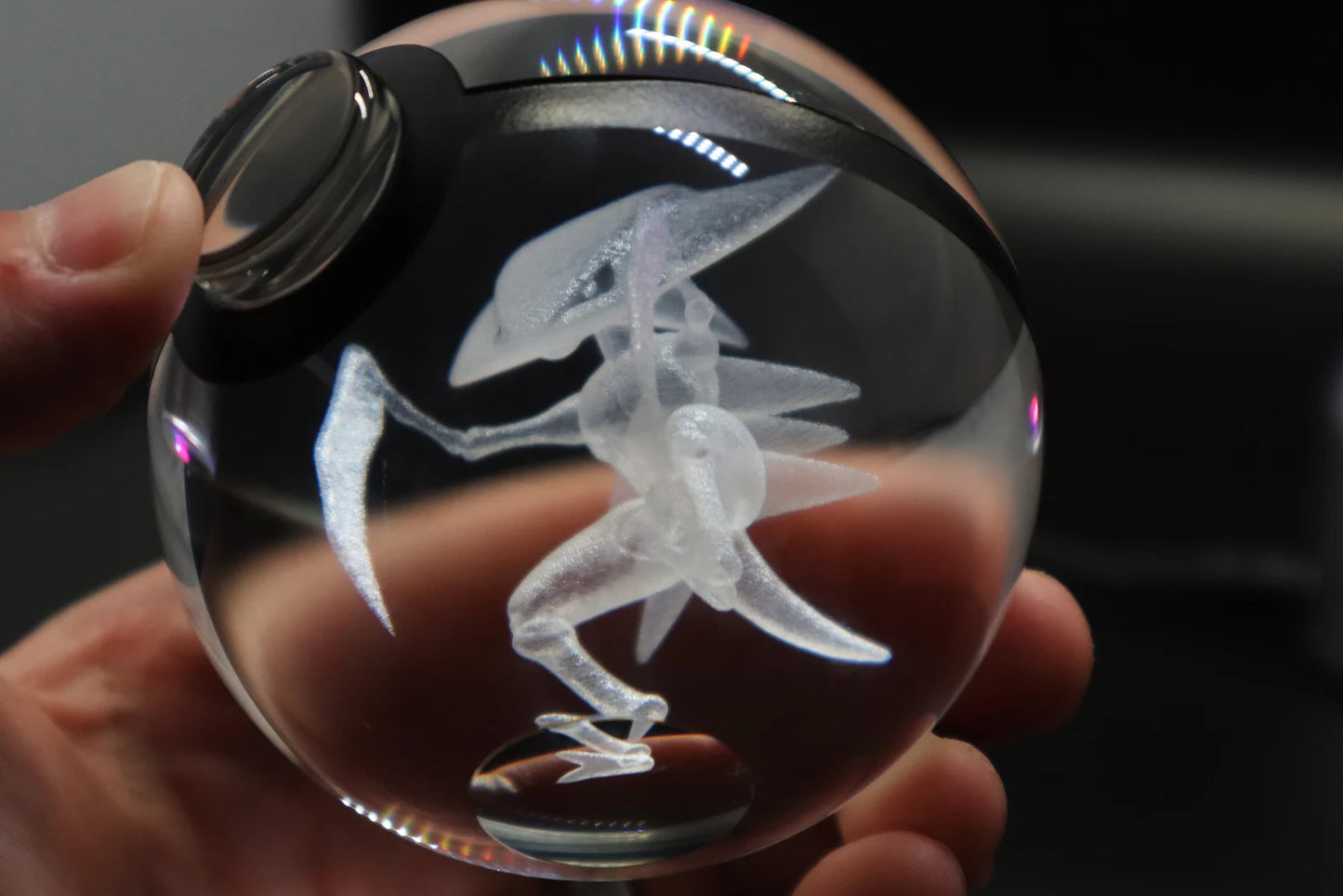 Kabutops Large Crystal Pokeball 3D Laser Engraving
