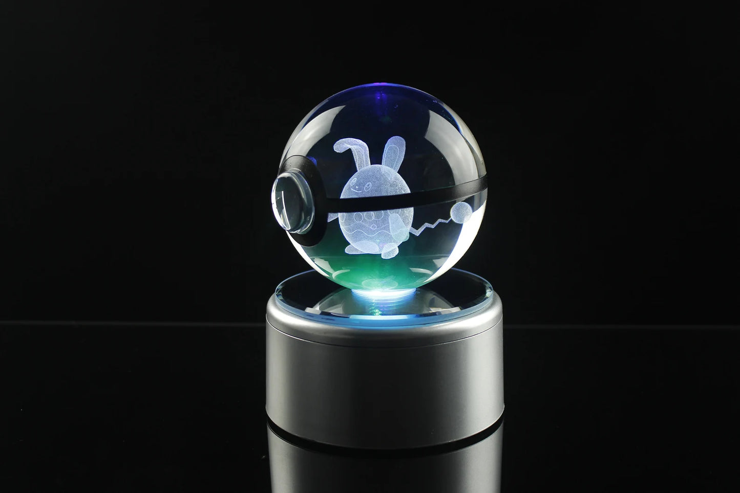 Azumarill Large Crystal Pokeball 3D Laser Engraving