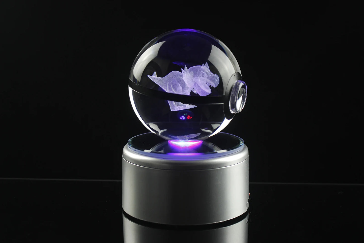 Tyrunt Large Crystal Pokeball 3D Laser Engraving