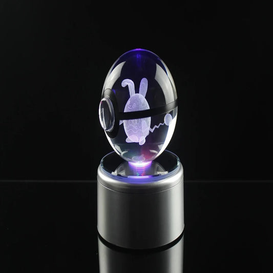 Azumarill Large Crystal Pokeball 3D Laser Engraving