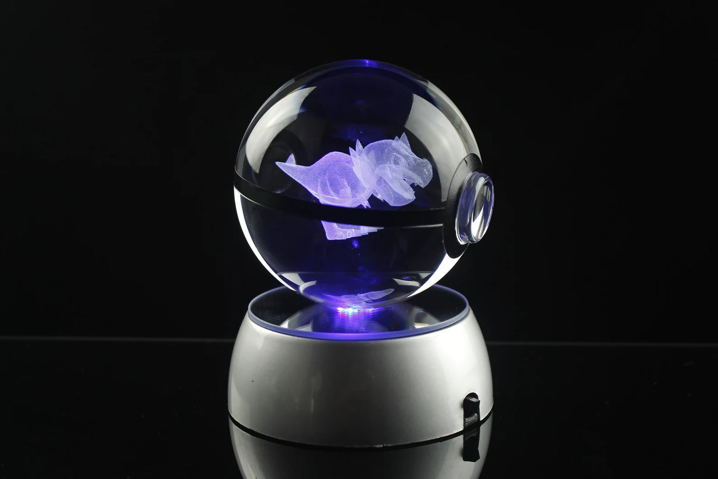 Tyrunt Large Crystal Pokeball 3D Laser Engraving