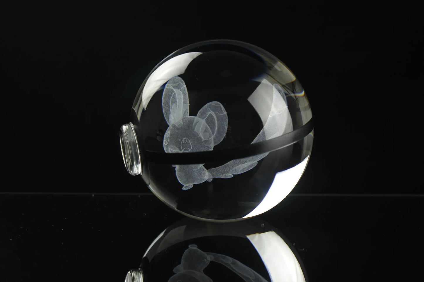 Minccino Large Crystal Pokeball 3D Laser Engraving