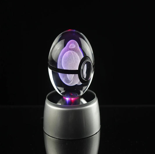 Duosion Large Crystal Pokeball 3D Laser Engraving