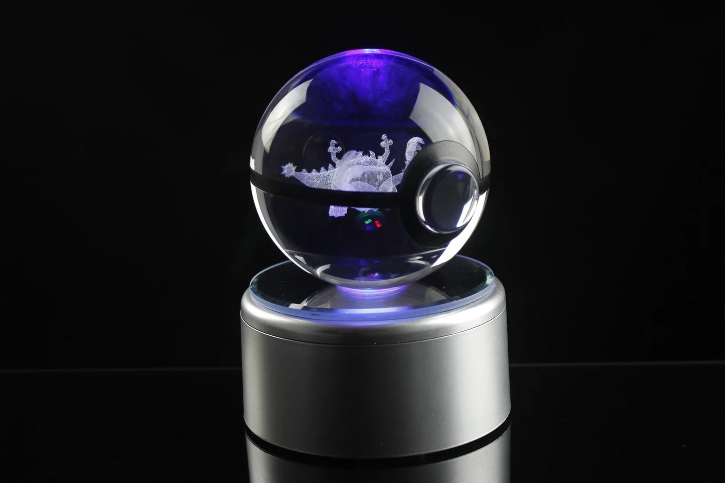 Guzzlord Large Crystal Pokeball 3D Laser Engraving