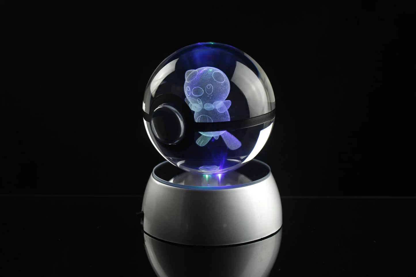 Oshawott Large Crystal Pokeball 3D Laser Engraving