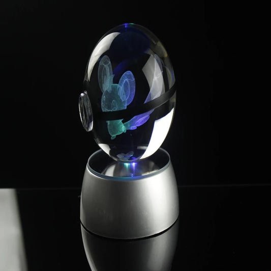 Minccino Large Crystal Pokeball 3D Laser Engraving