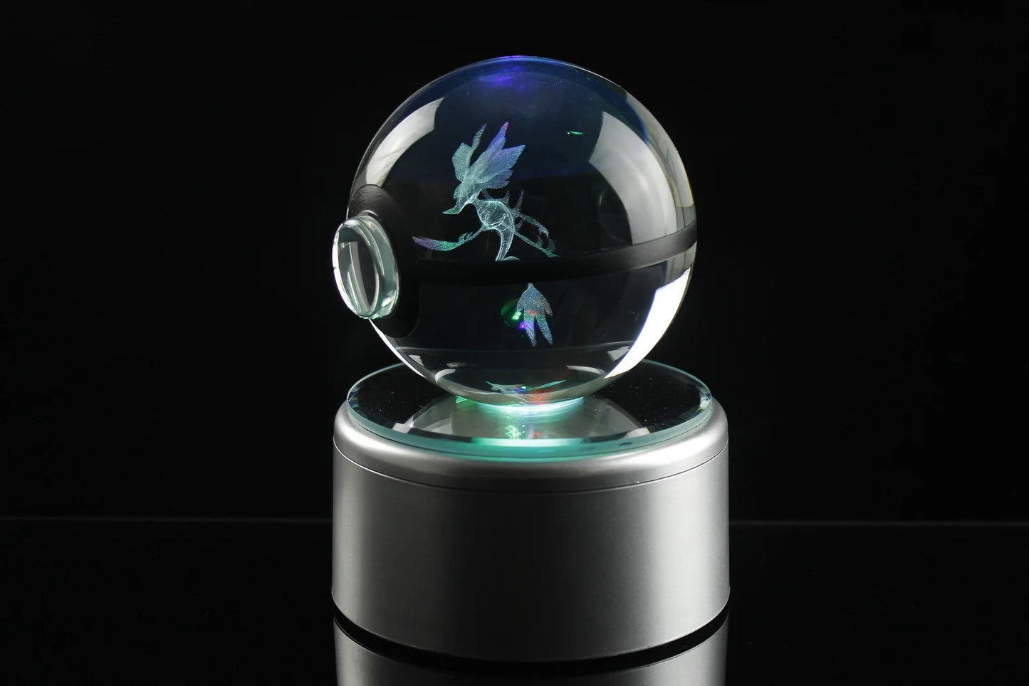 Dragalge Large Crystal Pokeball 3D Laser Engraving