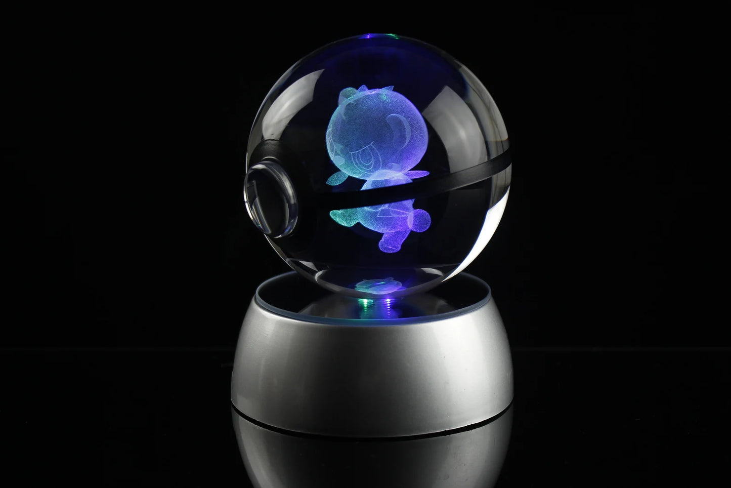 Pancham Large Crystal Pokeball 3D Laser Engraving