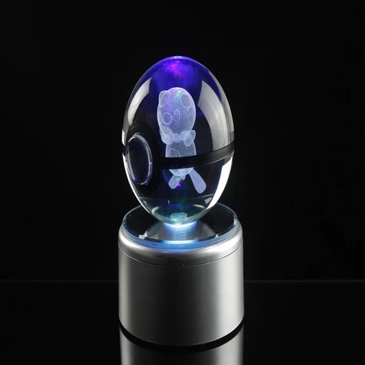 Oshawott Large Crystal Pokeball 3D Laser Engraving
