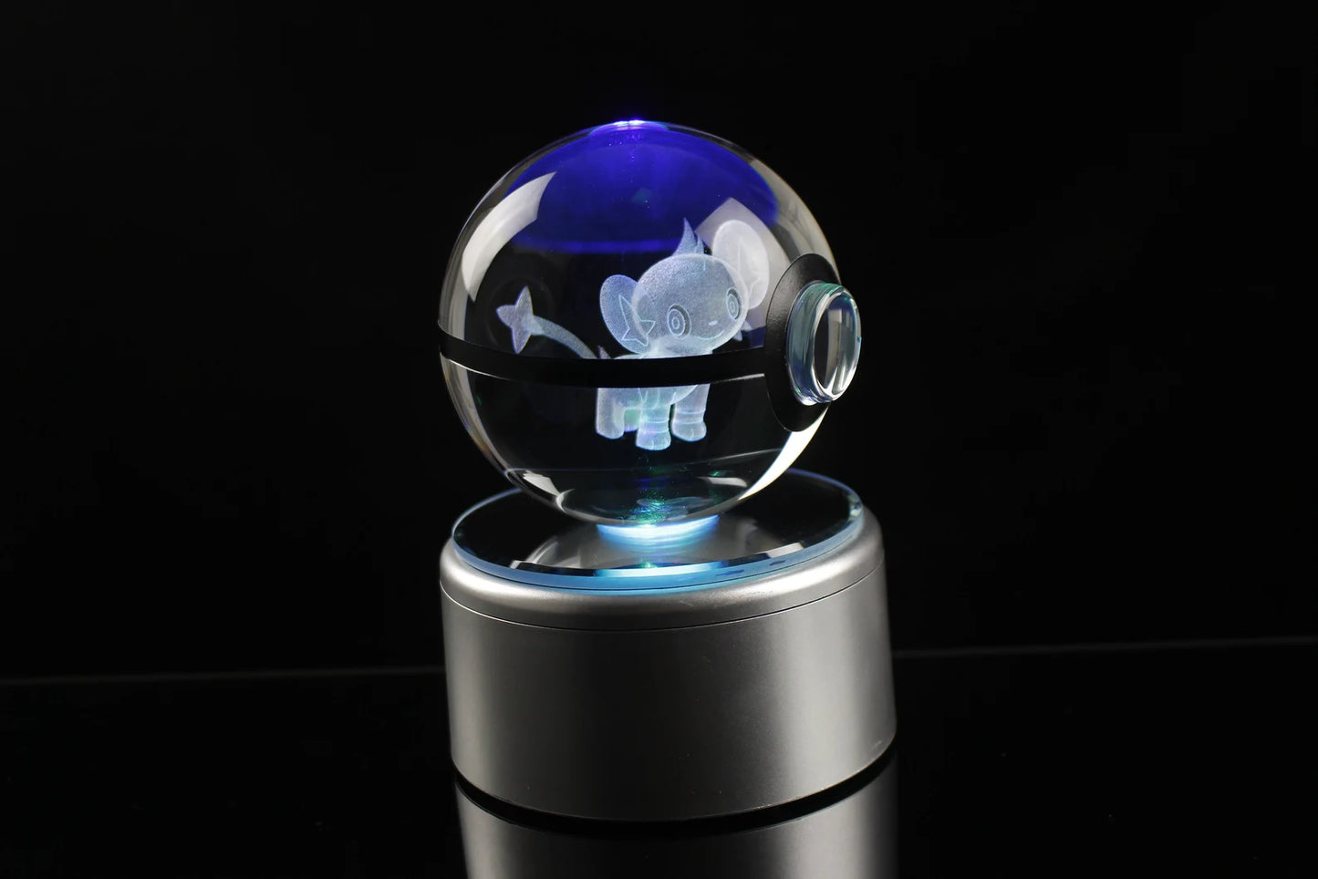 Shinx Large Crystal Pokeball 3D Laser Engraving