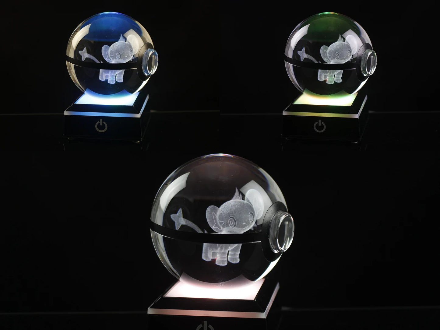 Shinx Large Crystal Pokeball 3D Laser Engraving