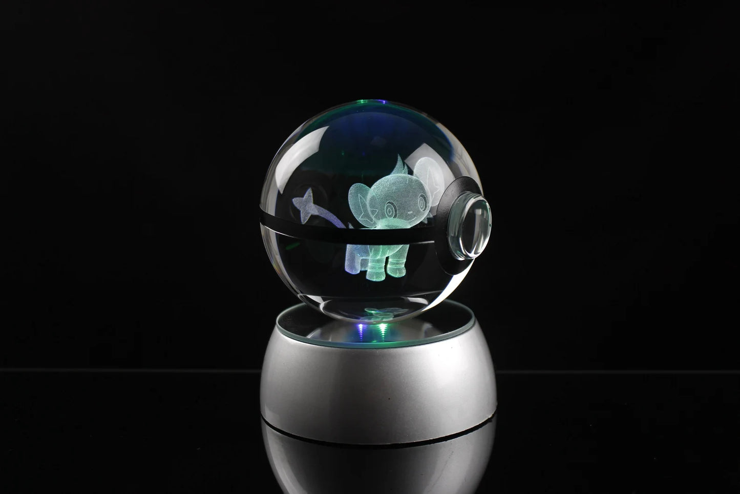 Shinx Large Crystal Pokeball 3D Laser Engraving