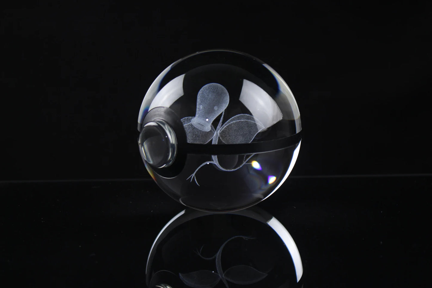 Bellsprout Large Crystal Pokeball 3D Laser Engraving